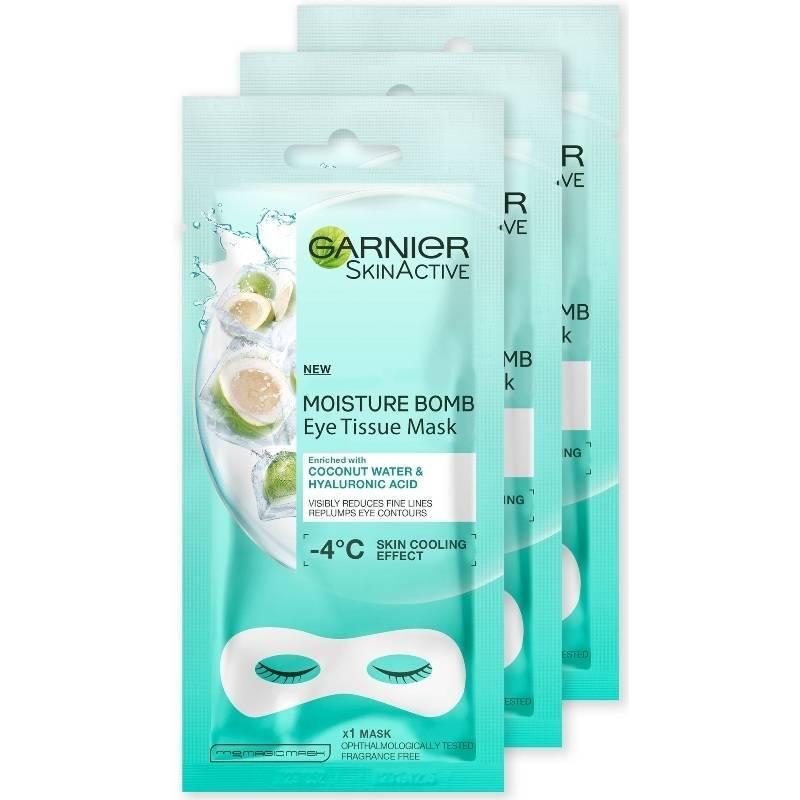 3 X Garnier Skinactive Øjenmasker - Kokosforkælelse