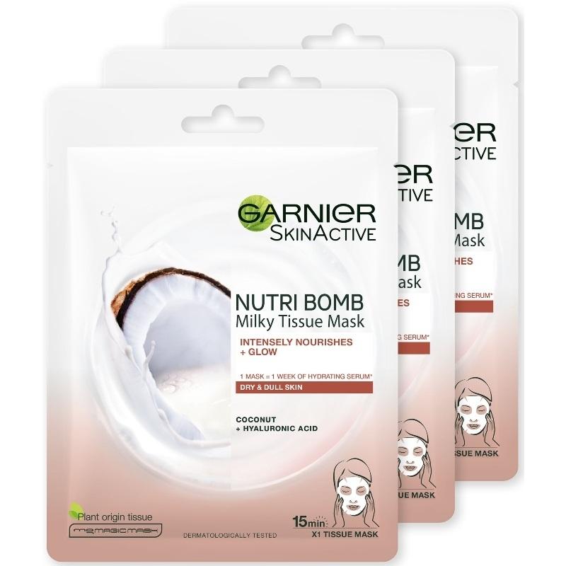 3 X Garnier Skinactive Nutri Bomb Milky Ansigtsmaske
