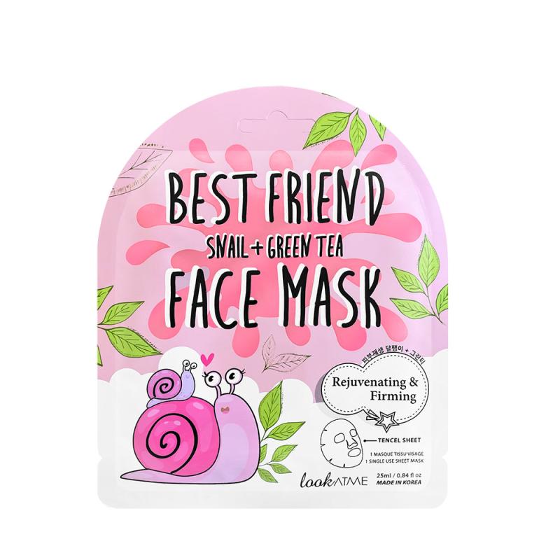 Look At Me Look At Me Tencel Face Mask Best Friend  Snail   Green Tea