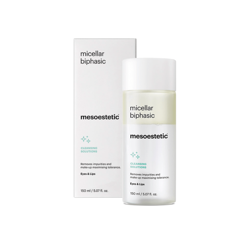 Mesoestetic Micellar Biphasic   Bifasisk Makeupfjerner   150 Ml    Ansigtsvask   Ansigtsrens Til Makeup   Fjerner Skånsomt Snavs Og Vandfast Makeup