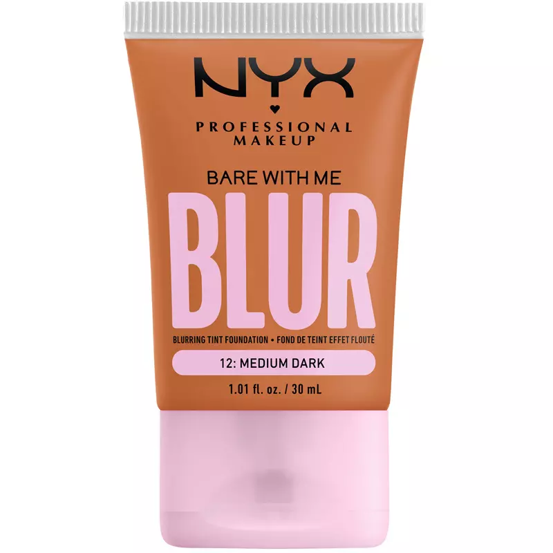 Nyx Prof  Makeup Bare With Me Blur Tint Foundation 30 Ml   12 Medium Dark