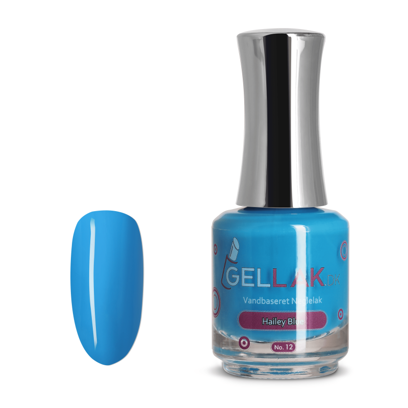 Blå Vandbaseret Neglelak    Quot Hailey Blue Quot  No  12   15 Ml   Gellak Dk