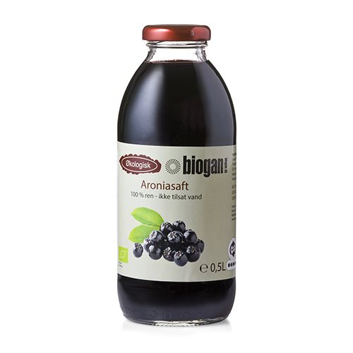 Biogan Aroniasaft 100  Frugt økologisk   500 Ml