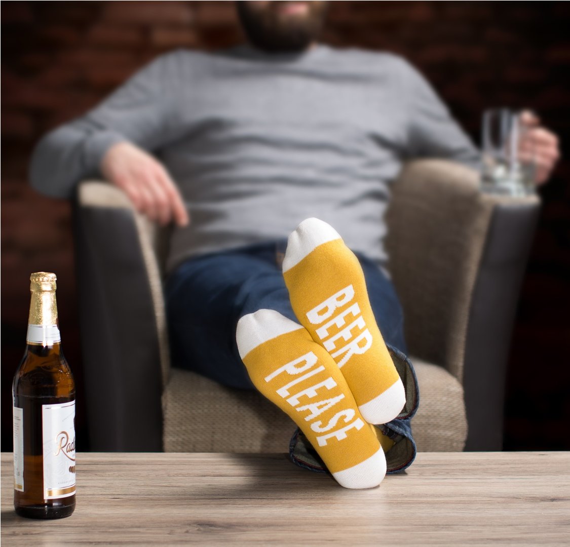 Herre Bomuldsstrømper    Beer Please  Str  41 45