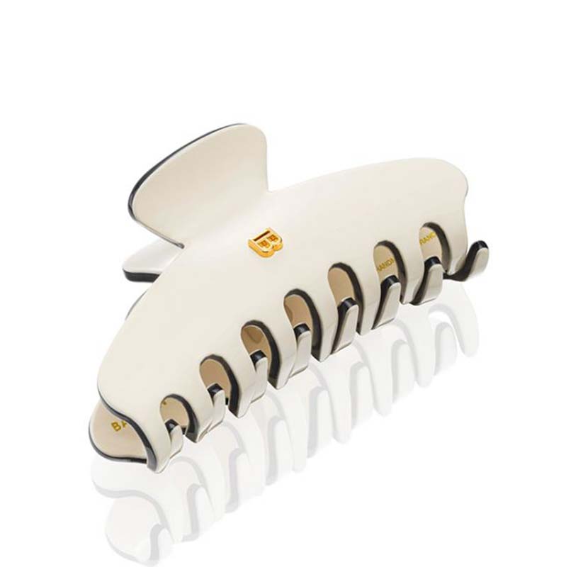 Balmain Cellulose Acetate Pince A Cheveux Medium White Black