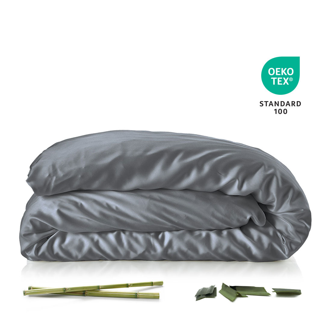 Bambus Dynebetræk   1 Stk   Grå   140x200