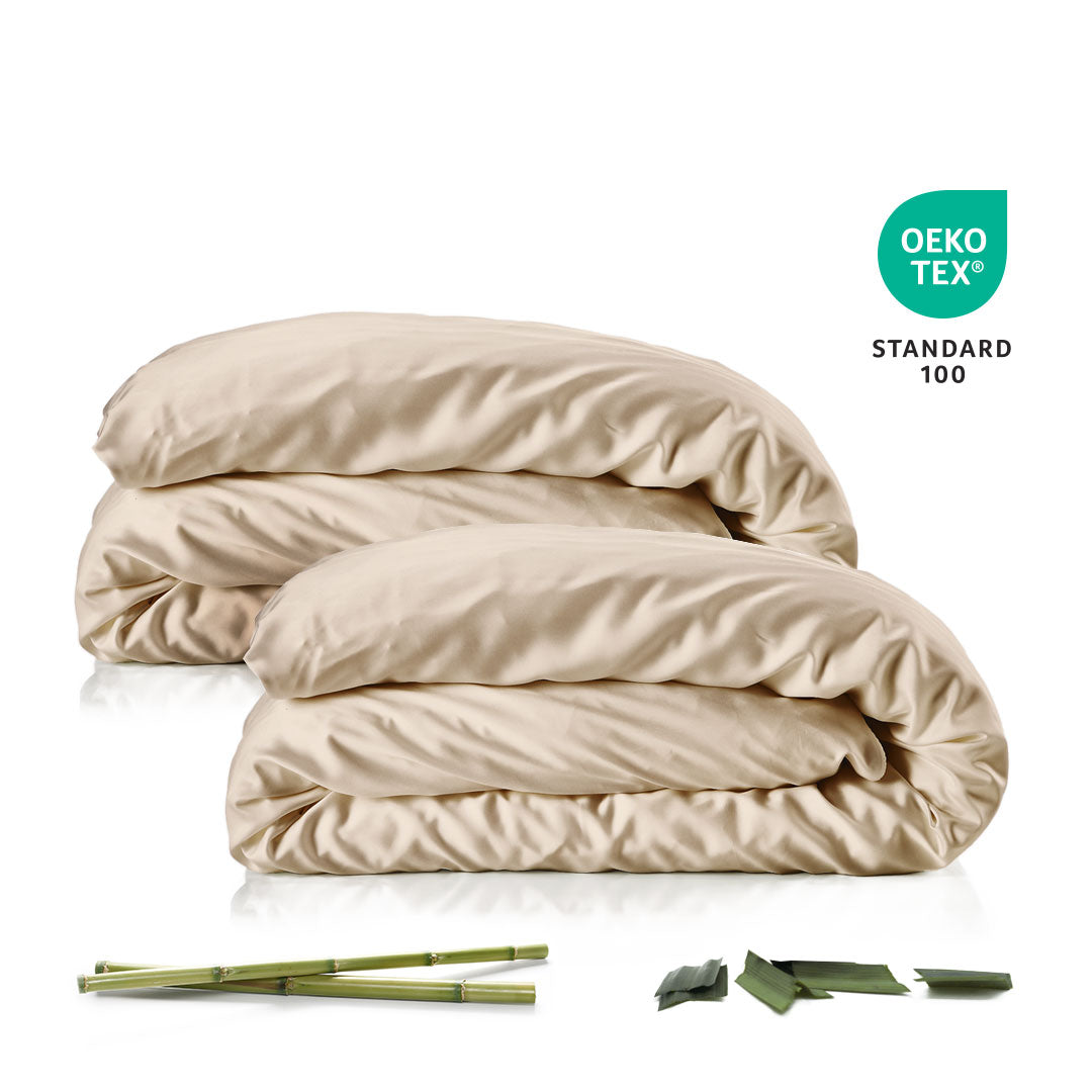 Bambus Dynebetræk   2 Stk   Spar 49 Kr    Champagne   140x200