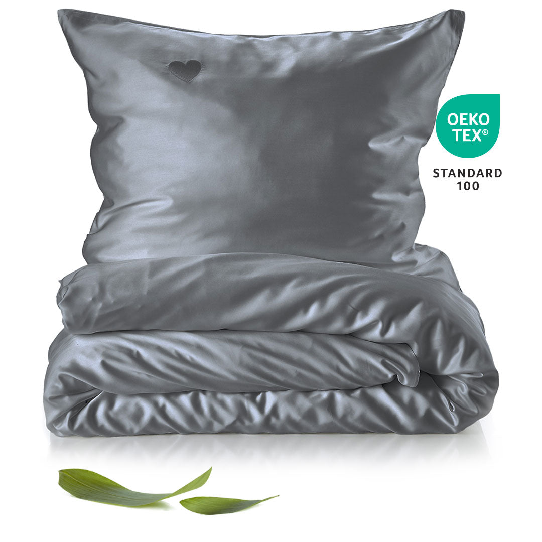 Bambus Sengetøj Sæt   1 Stk   Grå   140x200