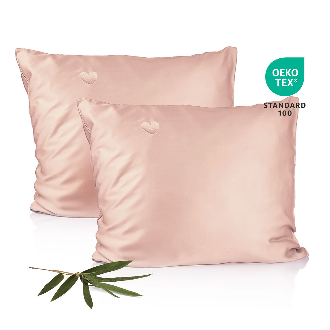 Bambus Hovedpudebetræk   2 Stk   Lyserød