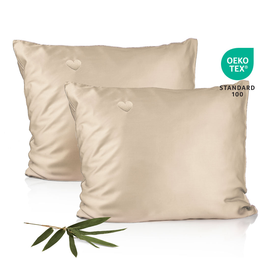 Bambus Hovedpudebetræk   2 Stk   Champagne