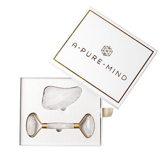 A Pure Mind   Repair Gaveæske Bjerg Krystal Ansigtsrulle Og Gua Sha