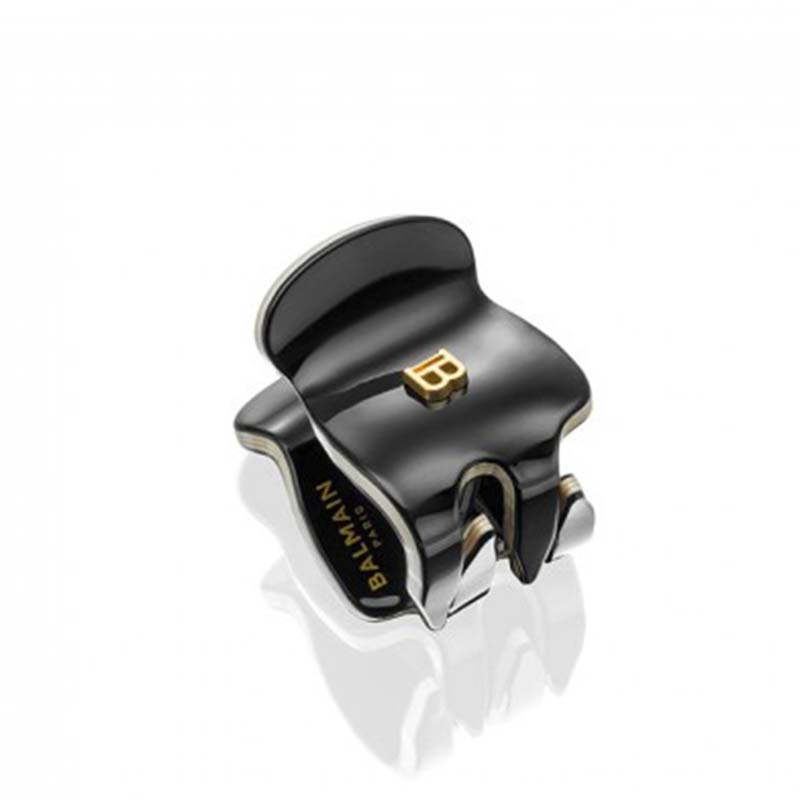 Balmain Cellulose Acetate Pince A Cheveux Extra Small Black White