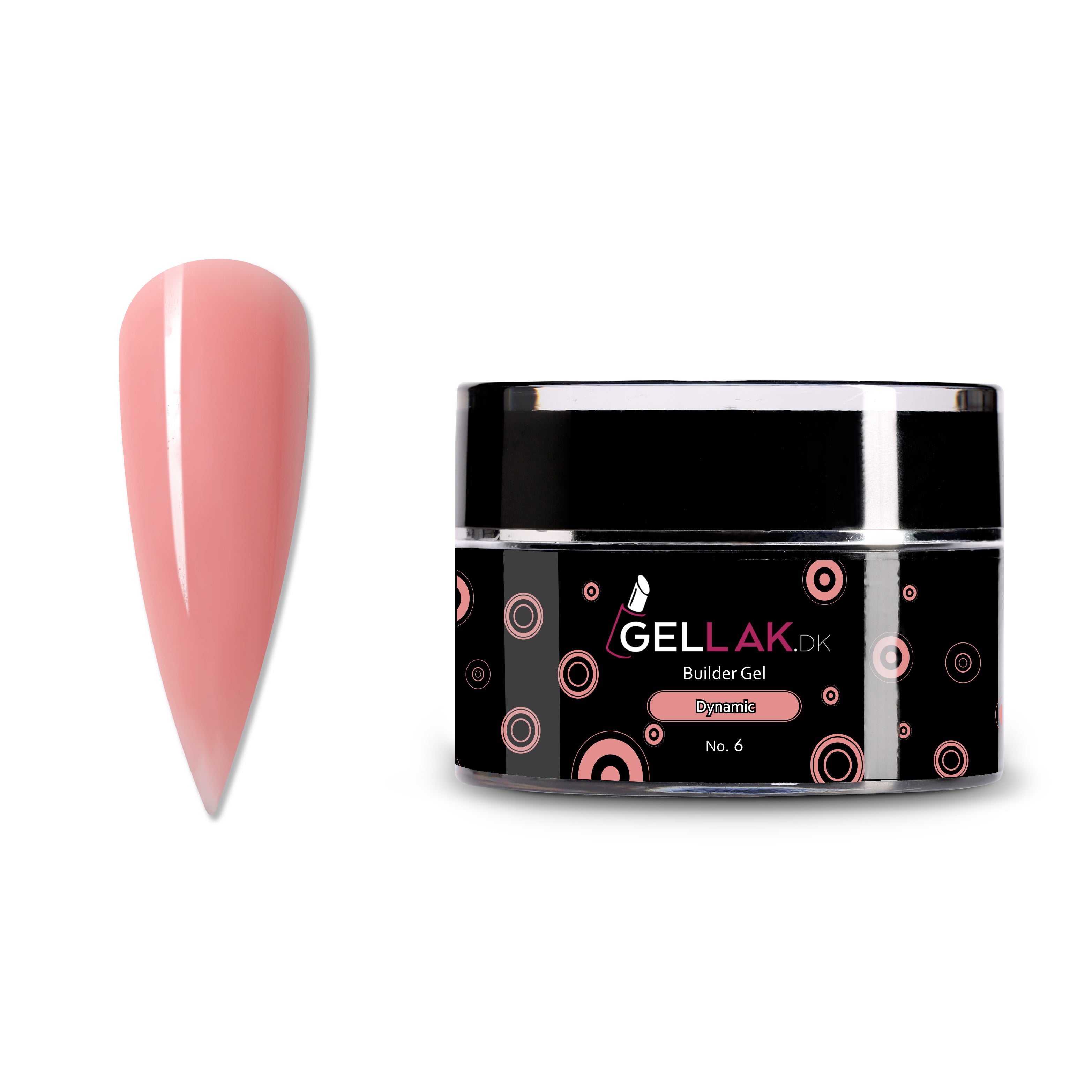 Builder Gel Koral   Til Opbygning Af Negle   Dynamic No  6   Gellak Dk