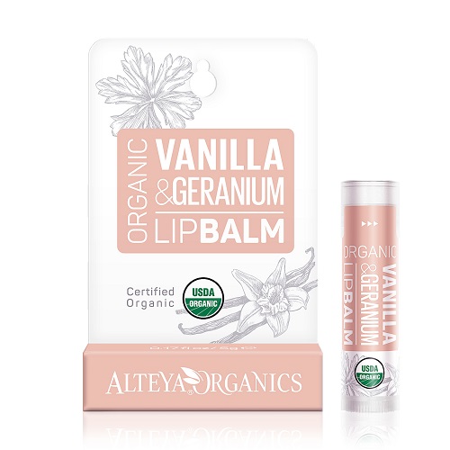 Alteya Organics   Vanilla Geranium Lip Balm