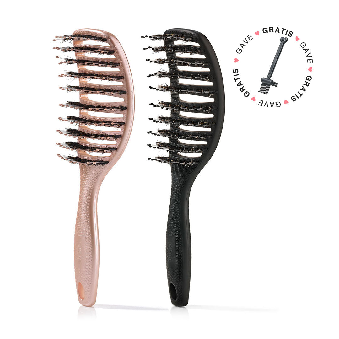2 Stk  Curvy Brush   Gratis Gave   Shiny Rose   Soft Black  Spar 23    Gratis Cleaning Brush